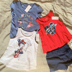 GIRLS - 4pc lot sz 18m NWT TOUGHSKINS tank top short sleeve shirts, skort shorts